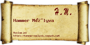 Hammer Mályva névjegykártya